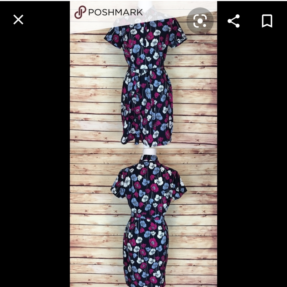 Ann Taylor floral shirt dress